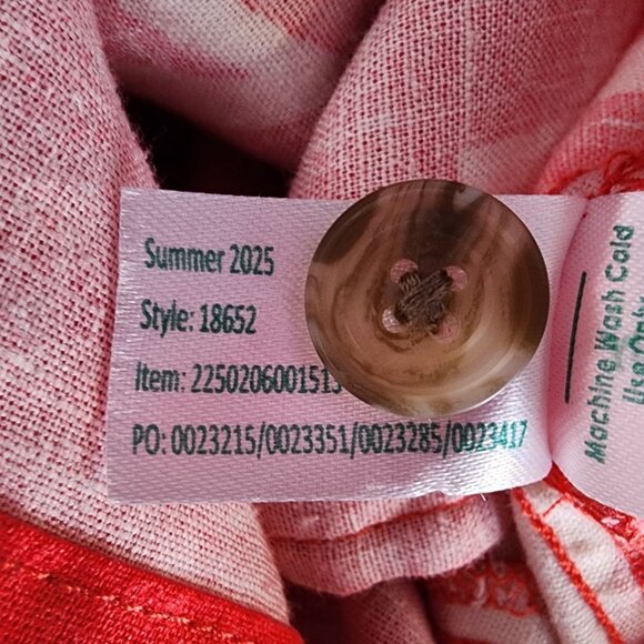 NEW Marine Layer Womens XS Dress Camila Mini Sunset Mosaic Hemp Blend Red Boho - Picture 11 of 14